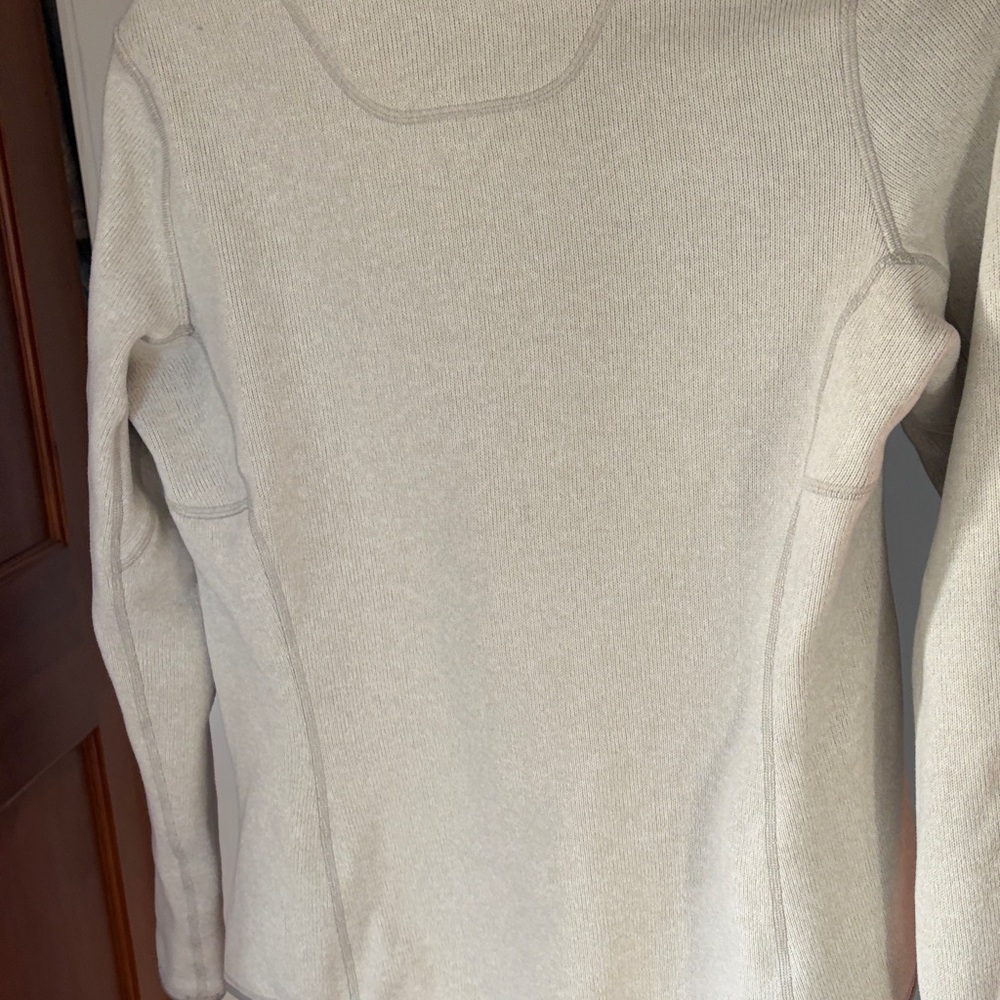 Women's Light Gray Fleece Jacket - Softshell Trim - Picture 2 of 4